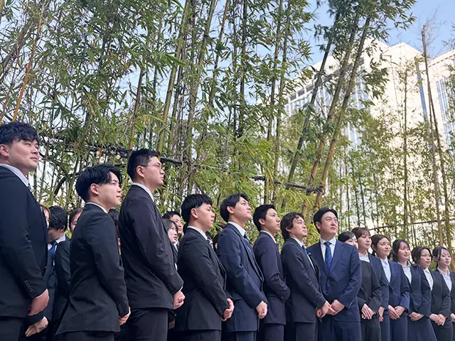 入社式のようす